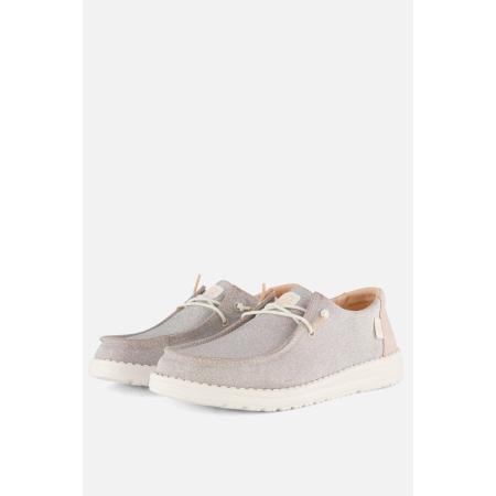 HEYDUDE Wendy Metallic Sparkle Instappers roze