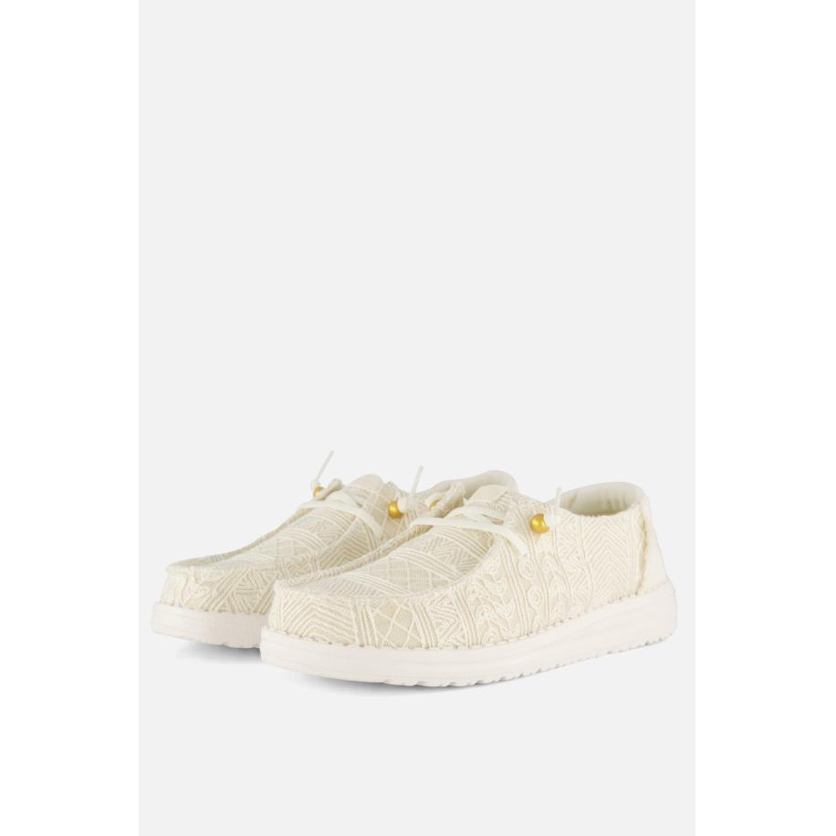 HEYDUDE Wendy Crochet Instappers wit Textiel Wit