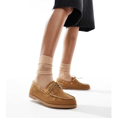 London Rebel Bootschoenen met veters en brede pasvorm in bruin