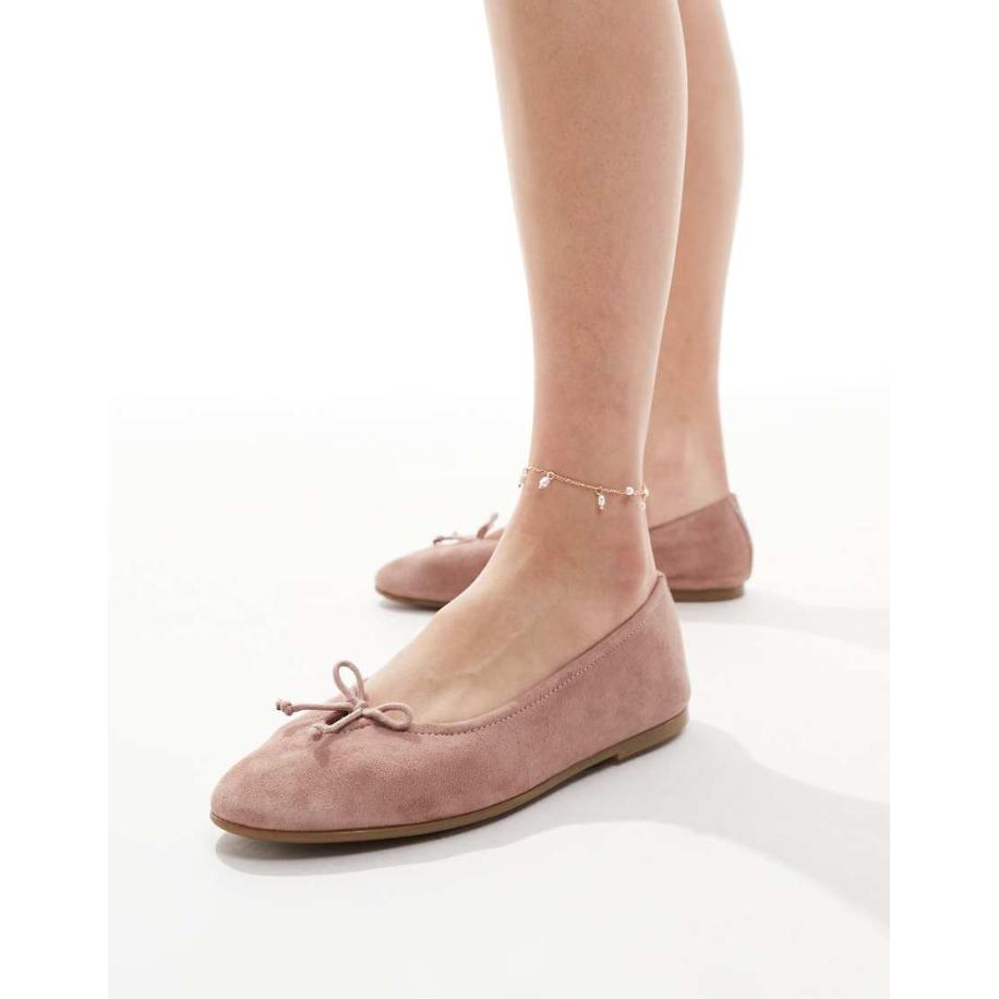 schuh Lambert Ballerina's van suède in roze Roze