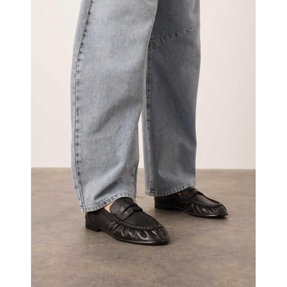 ARRANGE Premium leren loafers in zwart Zwart