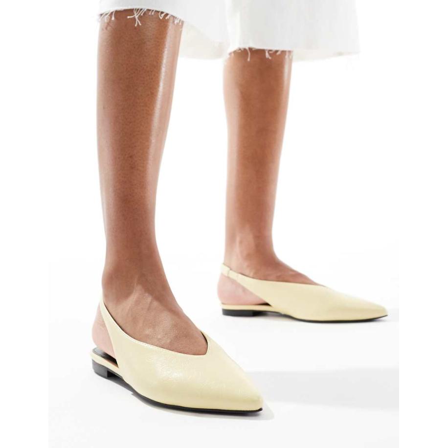 schuh Lace Platte slingback schoenen in geel Geel