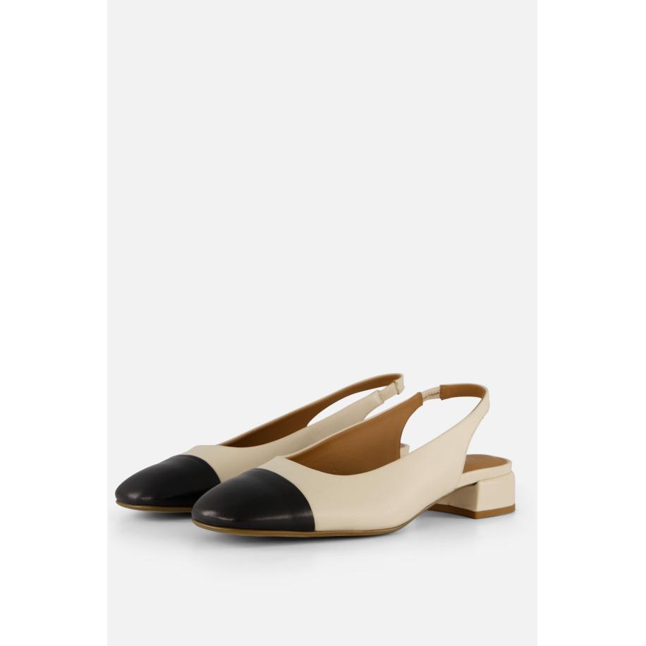 Linea Zeta Slingbacks beige Leer Zwart