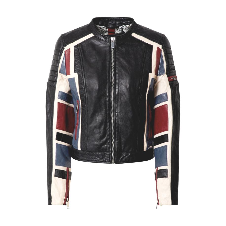 Maze Maze Tussenjas Nebraska blauw / donkerrood / zwart / wit -