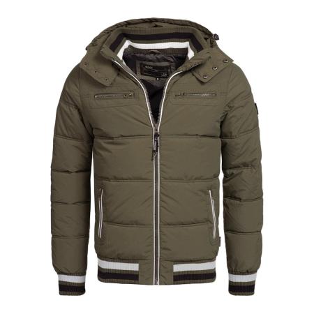 INDICODE JEANS INDICODE JEANS Winterjas Marlon olijfgroen / wit