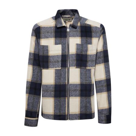 Solid !Solid Tussenjas Gideon beige / donkerblauw