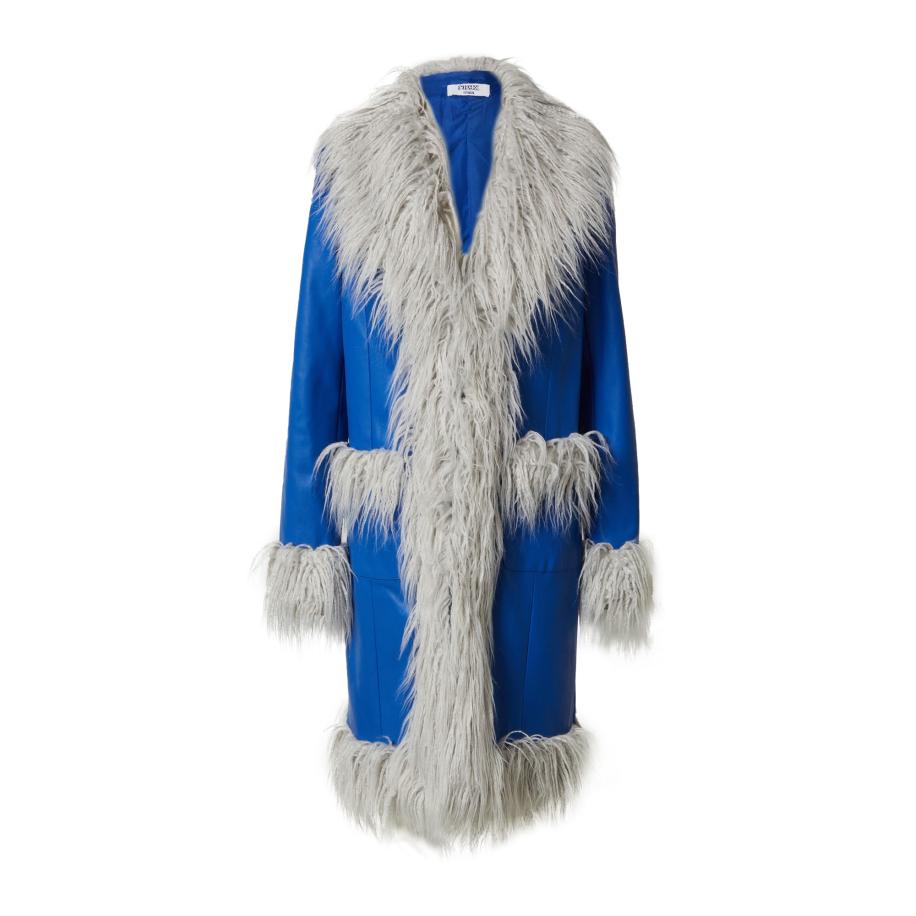 SHYX SHYX Tussenmantel Nina royal blue/koningsblauw / lichtgrijs -