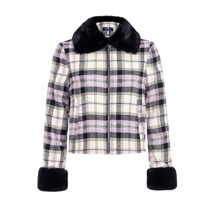 Jimmy Sanders Jimmy Sanders Tussenjas lavendel / zwart / wit -
