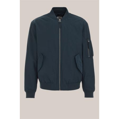 WE Fashion Heren waterafstotend bomberjack - Regular fit - Petrol - Katoen - Maat: XS