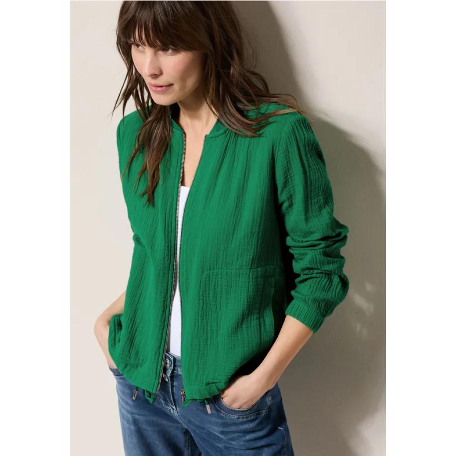 CECIL Kort mousseline jasje Groen