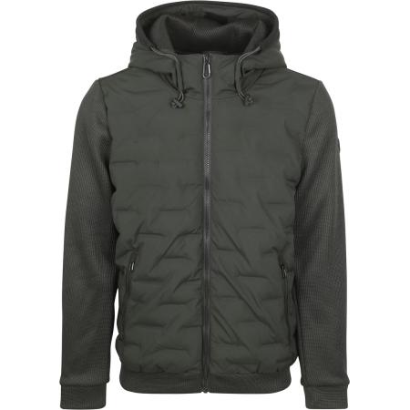 No Excess Jas Knitted Sleeve Donkergroen