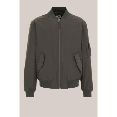 WE Fashion Heren waterafstotend bomberjack - Regular fit - Grijsgroen - Katoen - Maat: XS