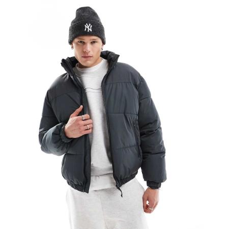 Bershka - Gewatteerd jack in grijs