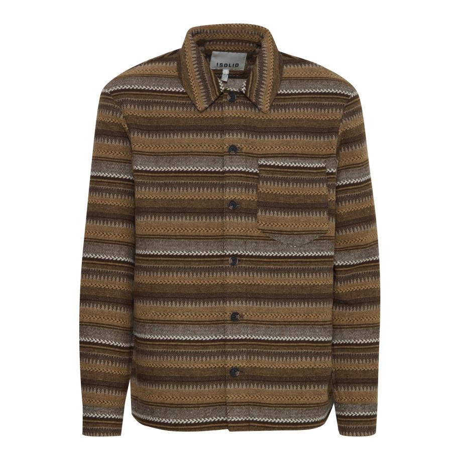 Solid !Solid Tussenjas MICHA bruin gemêleerd / zwart -