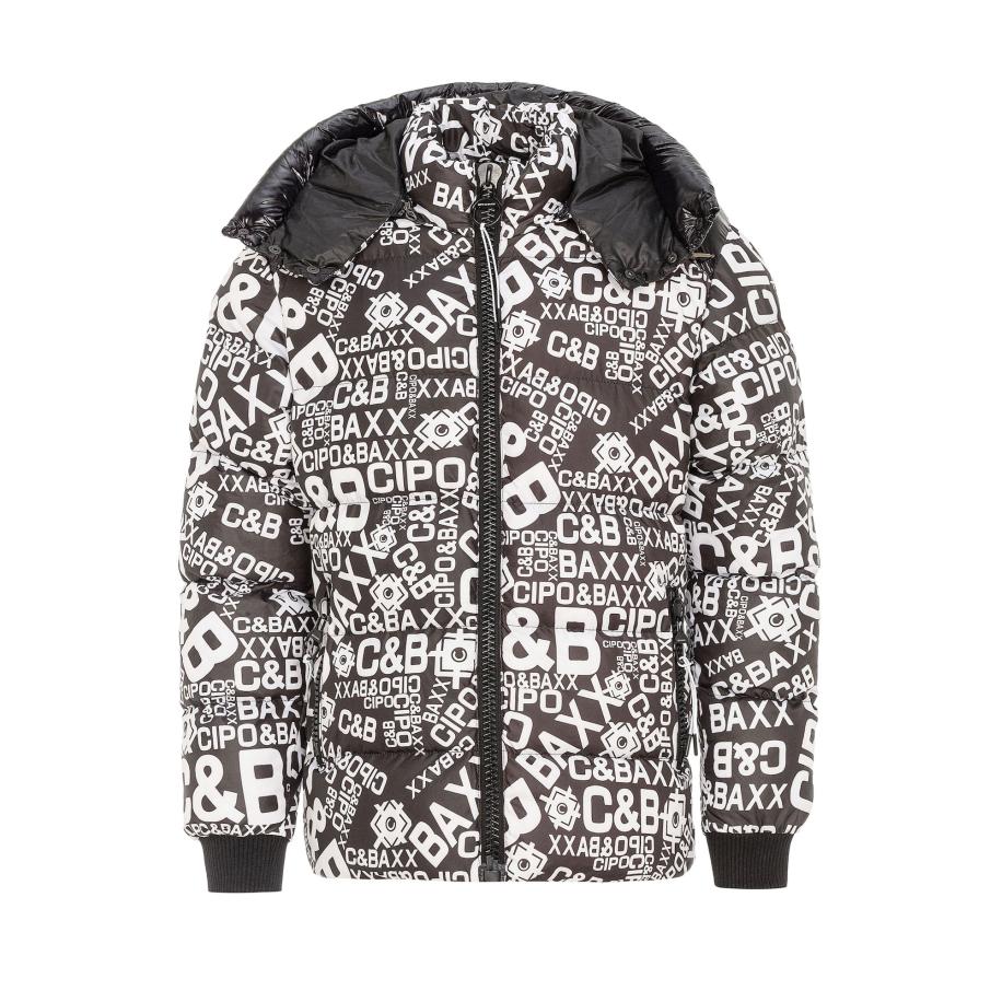Cipo & Baxx CIPO & BAXX Winterjas donkergrijs / wit -