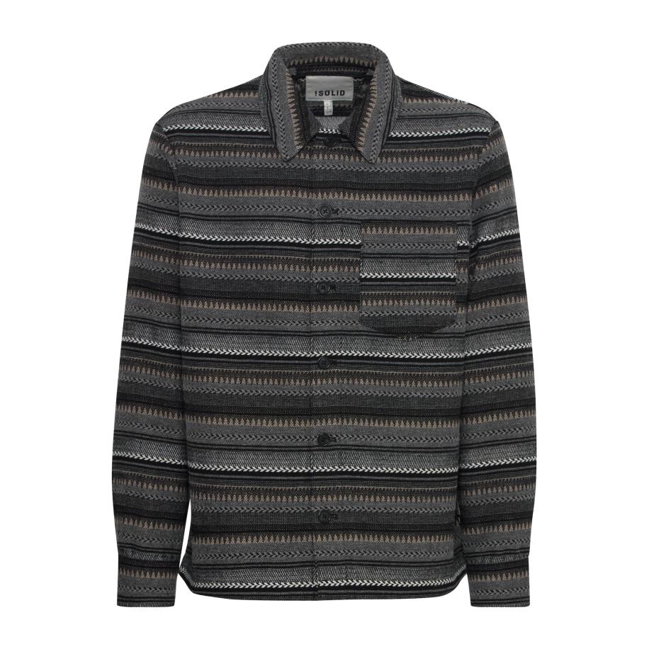 Solid !Solid Tussenjas MICHA antraciet / gemengde kleuren -