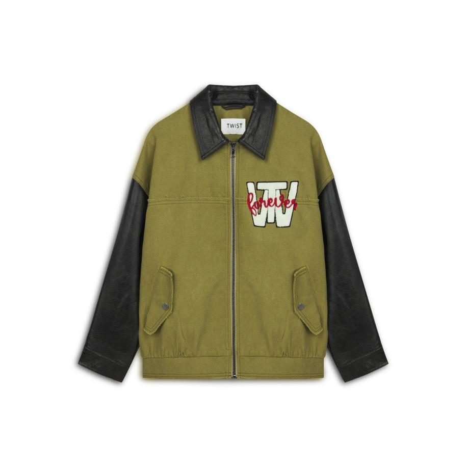 Twist Twist Tussenjas groen / rood / zwart / wit -