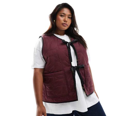 Renee Studio x Holly Wynne Exclusives Omkeerbare gewatteerde bodywarmer met gestrikte voorkant en luipaardprint-Veelkleurig