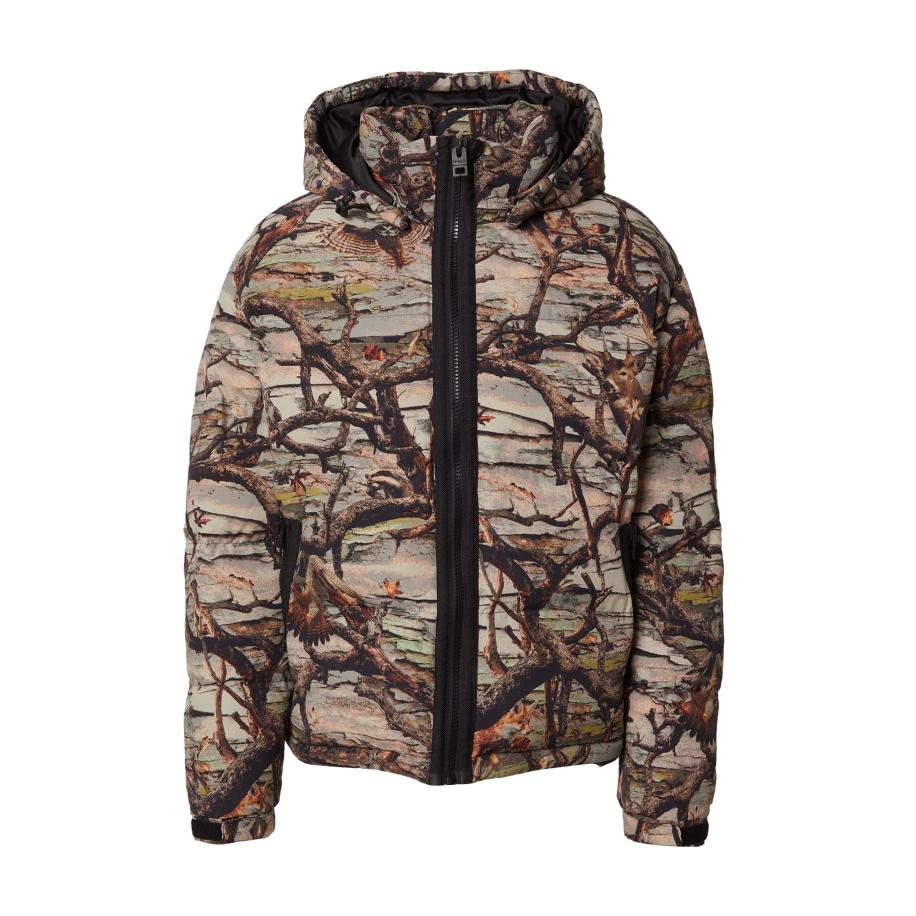 Hugo Boss HUGO Winterjas Bironto donkerbruin / taupe / donkeroranje / zwart -