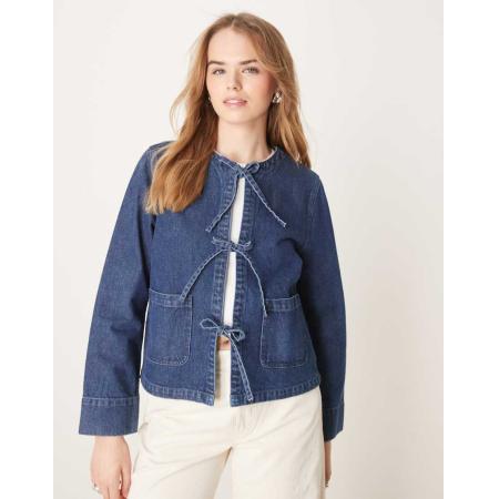 Nobody's Child Arlington Denim jack met gestrikte voorkant in blauw