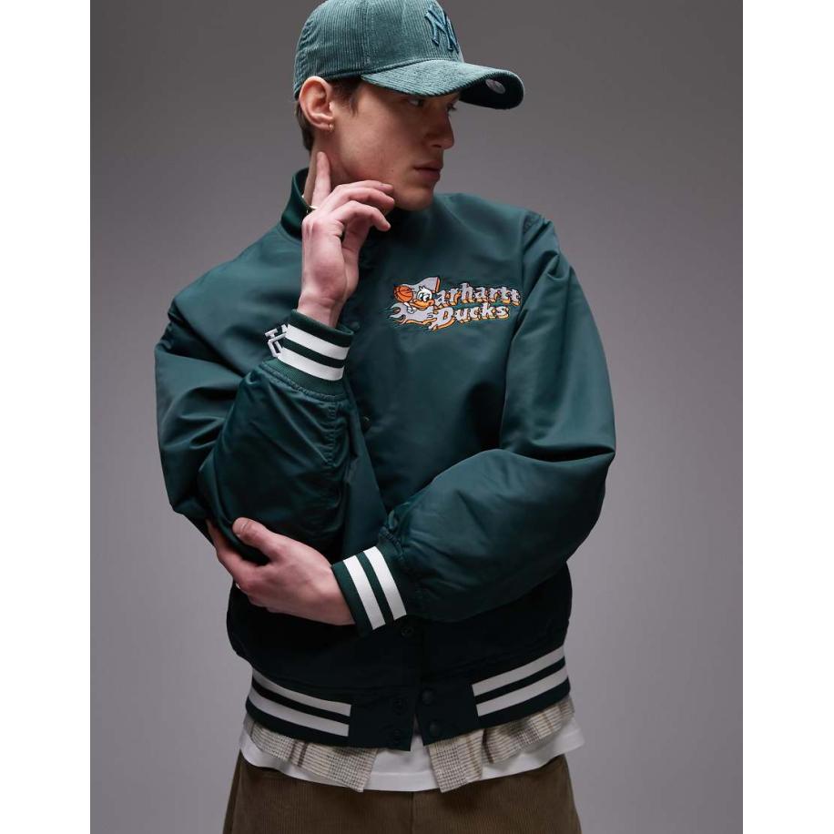 Carhartt WIP - Flaming Ducks - Bomberjack in groen Groen