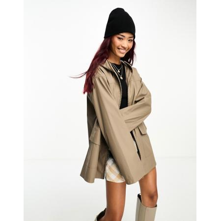ASOS DESIGN Rubberen regenjas in champignon-Brown