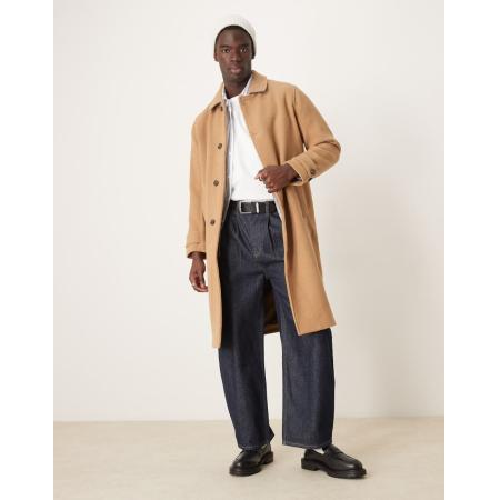 Abercrombie & Fitch - Regenjas van wolmix in gemêleerd lichtbruin