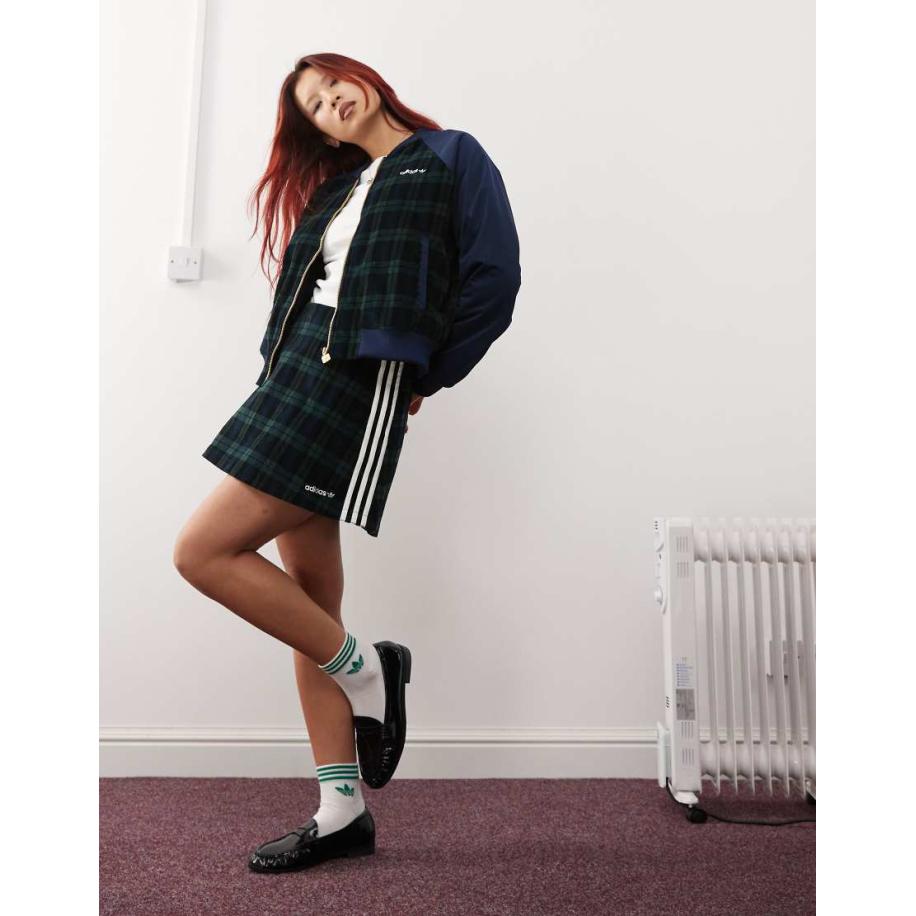 adidas Originals Jack met Schotse ruit-Marineblauw Blauw
