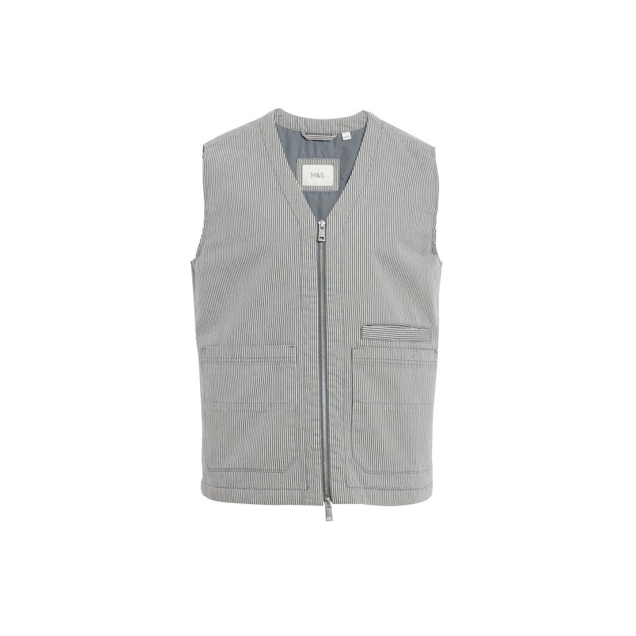 Marks & Spencer Marks & Spencer Tussenjas navy / wit -