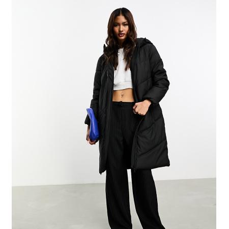 JDY Lange gewatteerde jas in zwart