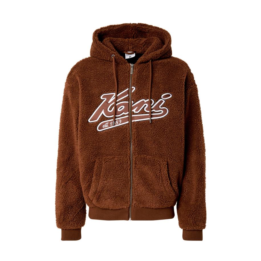 Karl Kani Karl Kani Fleece jas donkerbruin / wit -