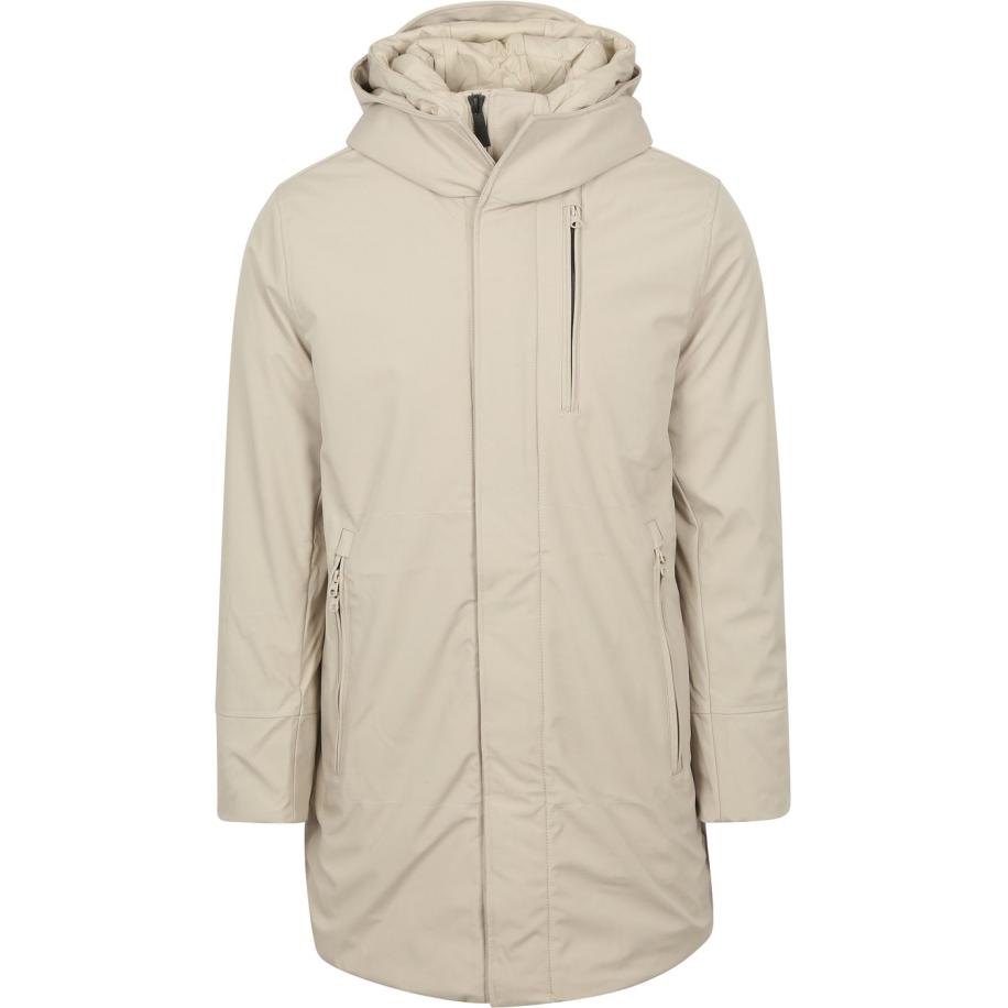 KnowledgeCotton Apparel Climate Shell Jas Ecru Bruin