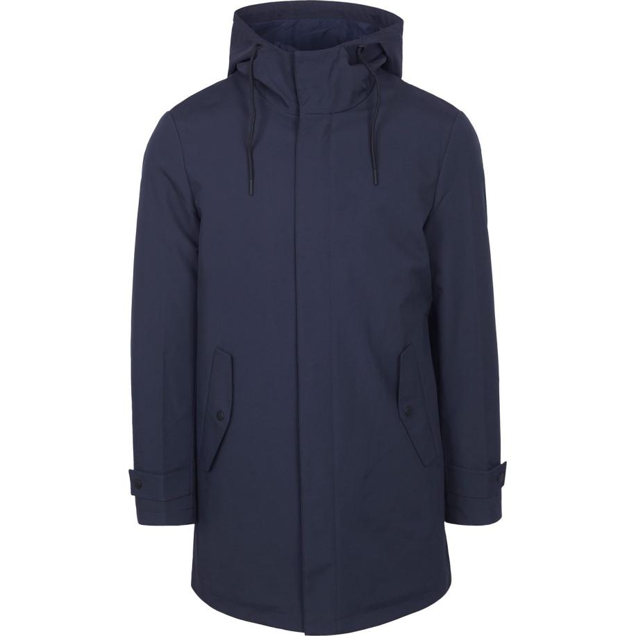 Suitable Jas Hood Tech Navy Blauw