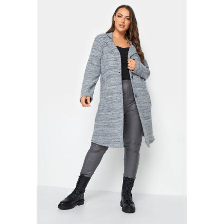 Yours Midijack Met Knoopsluiting In Gemêleerd Blauw Size 50-52