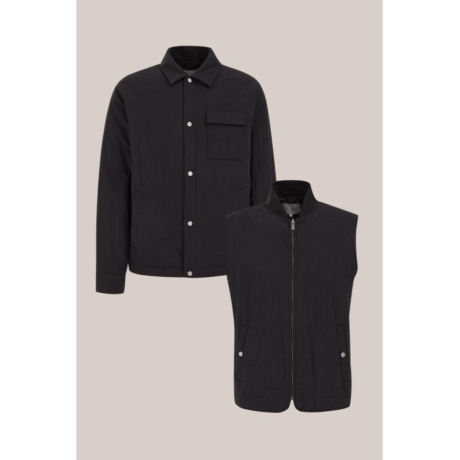 Van Gils heren jas met uitneembare inzet - Regular fit - Zwart - Maat: XS Zwart