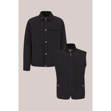 Van Gils heren jas met uitneembare inzet - Regular fit - Zwart - Maat: XS