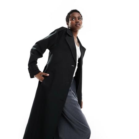 ONLY Lange trenchcoat in zwart
