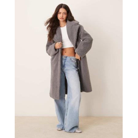 New Look Borg jas in grijs