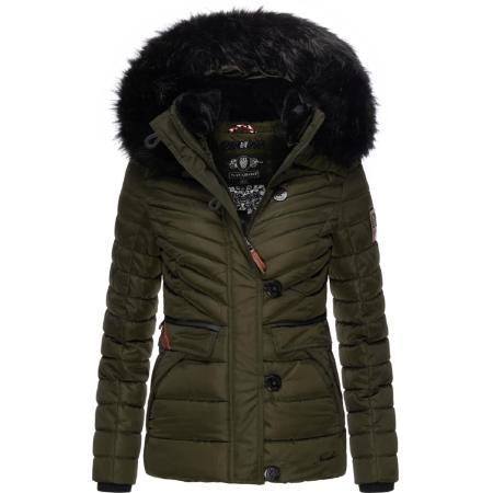 NAVAHOO NAVAHOO Winterjas Wisteriaa bruin / olijfgroen / zwart