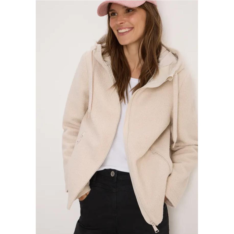 CECIL Kort wollen jack Wit