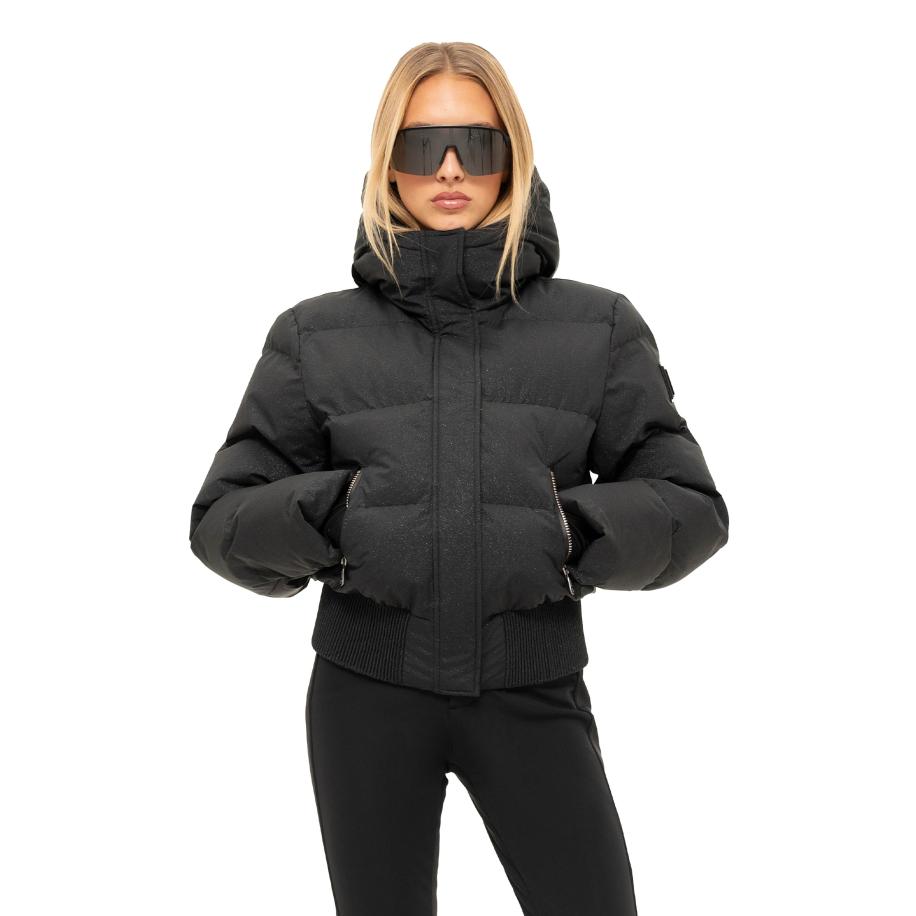 Nikkie Numa Glitter Ski Jas Zwart