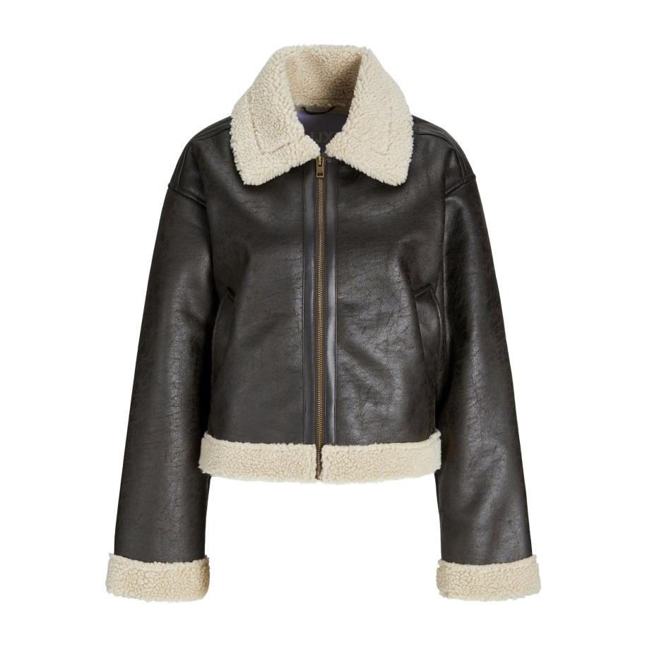 JJXX JJXX Tussenjas JXSVEA donkerbruin / wit -