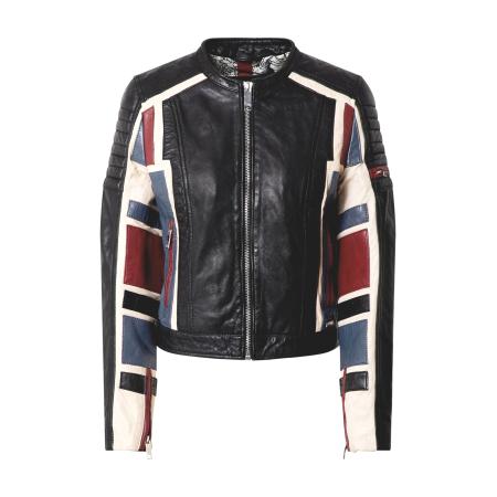 Maze Maze Tussenjas Nebraska blauw / donkerrood / zwart / wit