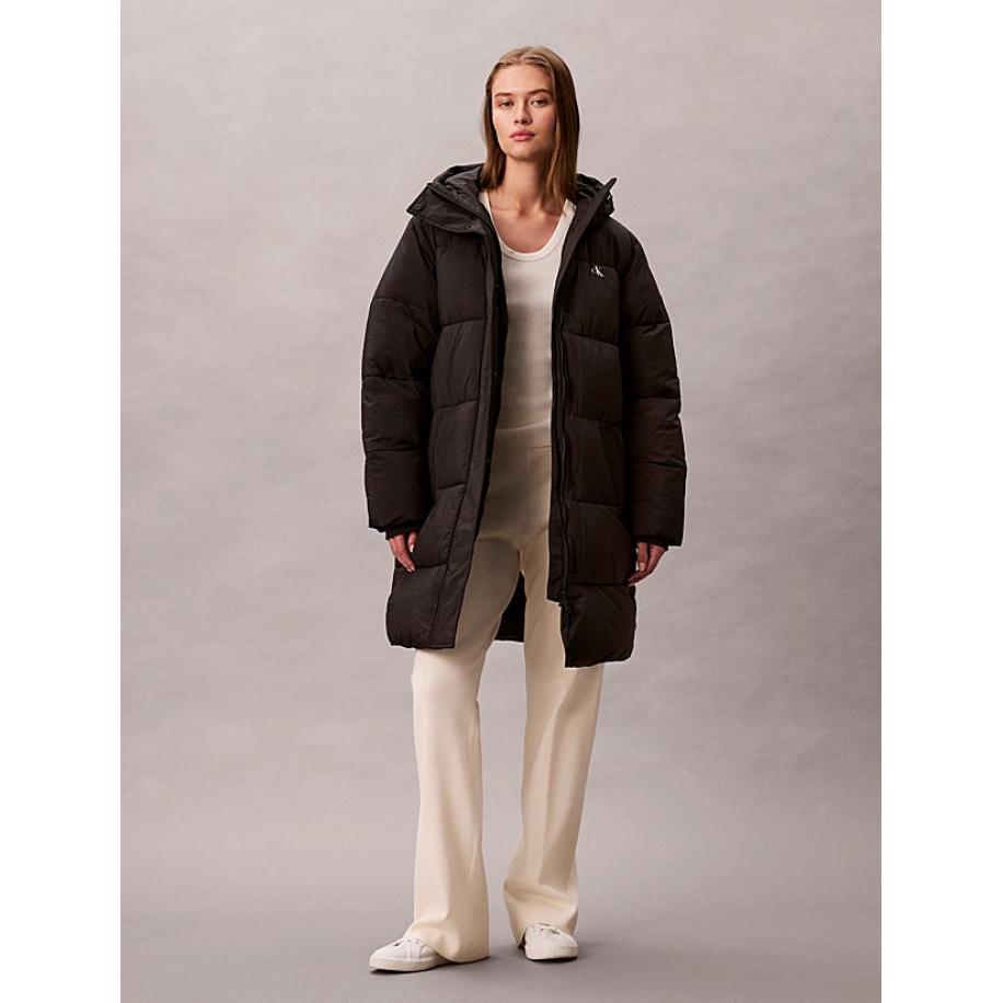 Calvin Klein Belted Puffer Zwart