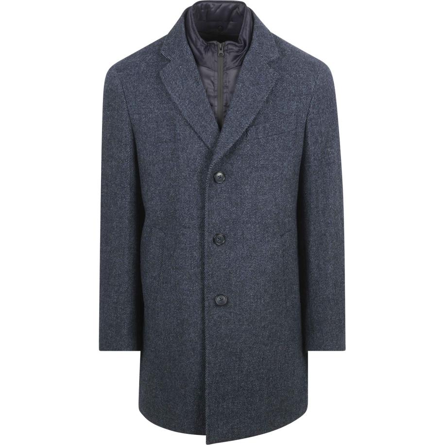 Suitable Coat Wol Twill Donkerblauw Blauw
