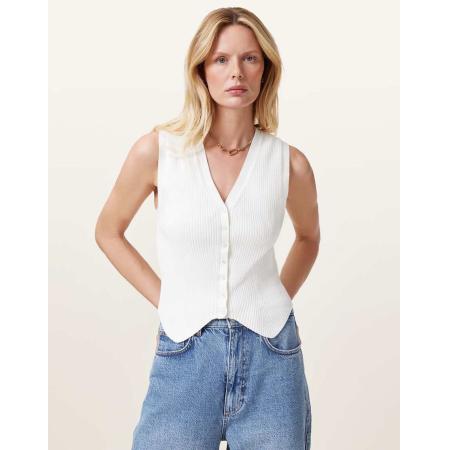 AllSaints Cruz Gilet in krijtwit