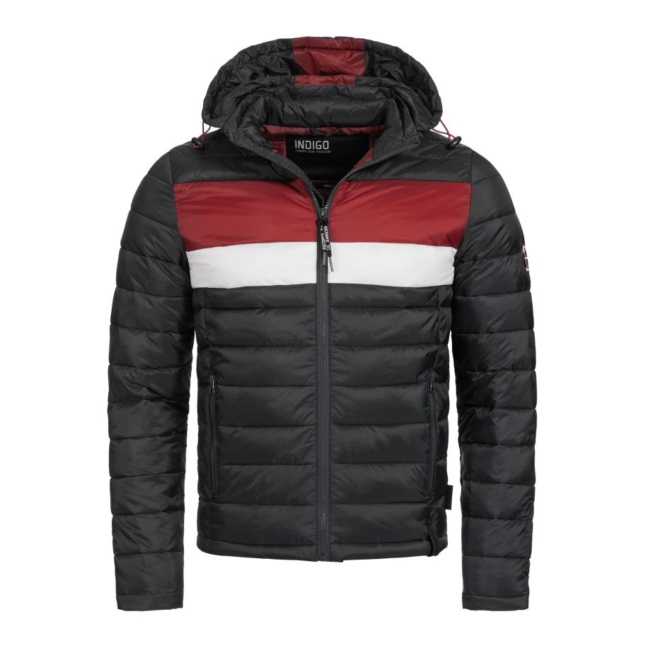 INDICODE JEANS INDICODE JEANS Winterjas Hampshire bloedrood / zwart / wit -