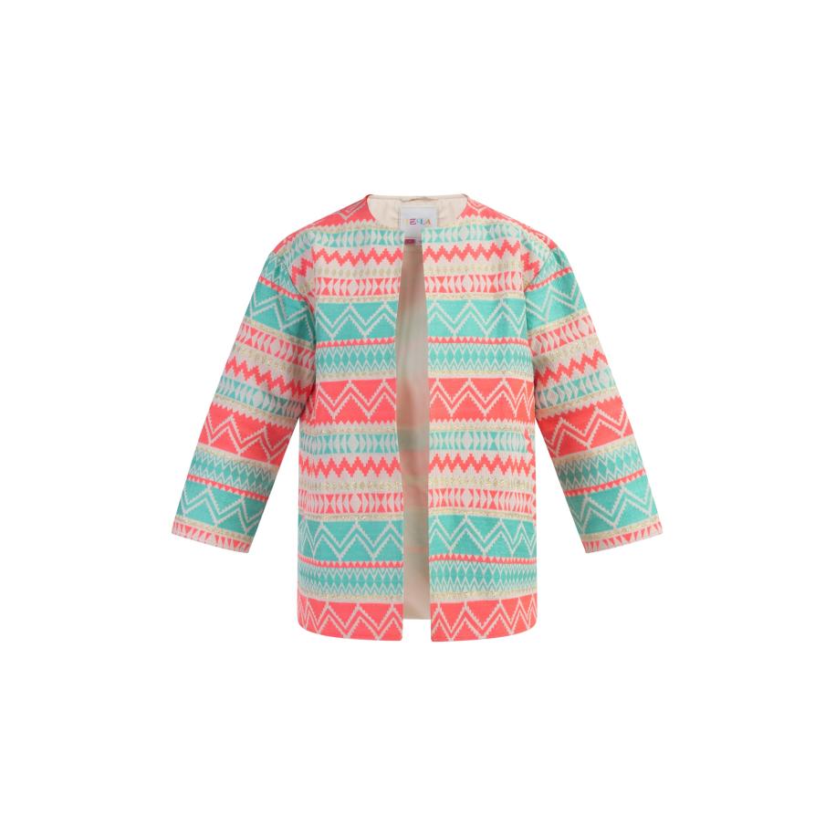 IZIA IZIA Tussenjas nude / cyaan blauw / goud / koraal -