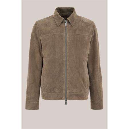 WE Fashion Heren jack van suède - Regular fit - Beige - Suede - Maat: S
