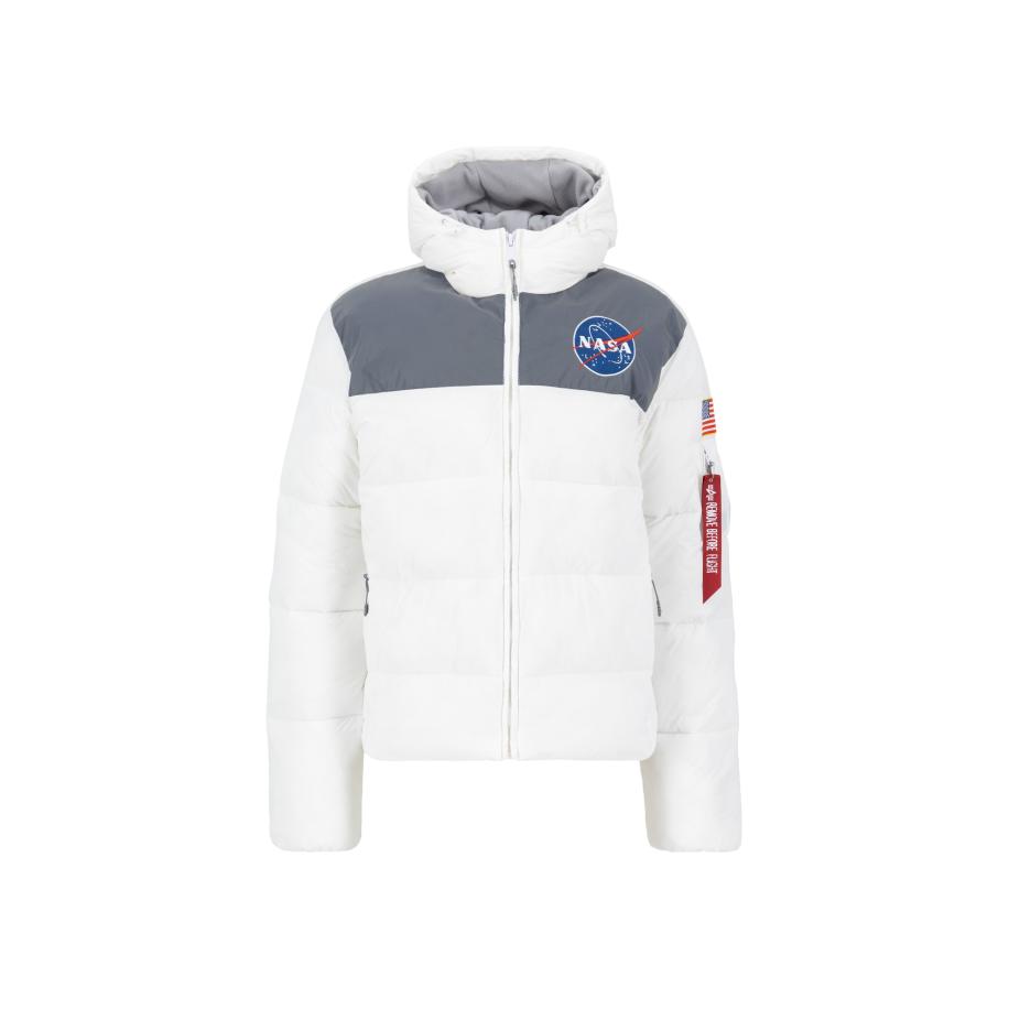 ALPHA INDUSTRIES Tussenjas HP NASA enziaan / donkergrijs / bloedrood / wit Wit